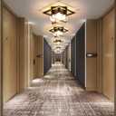 Semi Flush Mount Ceiling Light Fixture, 4 Light Industrial Ceiling Light Fixtures Ceiling Mount Black Farmhouse for Kitchen Lighting Fixtures Ceiling, Bathroom Ceiling Light, Bedroom, Hallway(2 Pack)