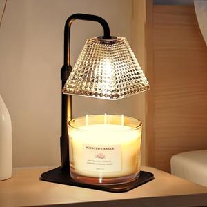 MUJTEO Candle Warmer Lamp with Timer Dimmer Adjustable Height,Electric Dimmable Wax Warmer for Scented Jar Candles,Mom Birthday Gifts for Women,House Warming Gifts New Home Bedroom Decor,Black