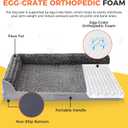 Dog Beds Large Sized Dogs, XL Orthopedic Dog Beds for Large Dogs 42"x30"x7.5", Waterproof Pet Bed with Washable Cover, L-Shaped Pet Couch with Portable Handle, Grey