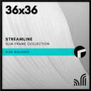 Americanflat 36x36 Picture Frame with Polished Plexiglass - Streamline Collection - Thin Border Square Frame for Wall Display - Hanging Hardware Included - Black