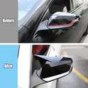 Side Mirror Covers for Chevy Malibu 2016 2017 2018 2019 2020 Accessories Ox Horn Side Mirror Cover Side Door Rearview Mirror Cover Exterior Decoration(With Turn Signal,Glossy Black)