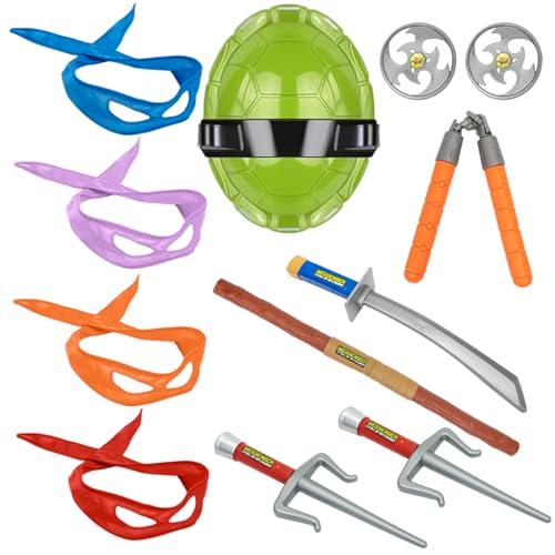 Avazera Turtle Shell Superhero Cosplay Costume props Weapon Mask Kid toys for birthday Halloween Christmas gifts