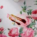 Round Fitted Tablecloth with Elastic Waterproof Floral Table Protector Wipeable Reusable Spring Summer Table Cover for Outdoor Picnic Holiday (Rose, 36"-45" Round Tight Fit)