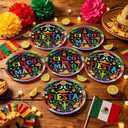 9Inch Cinco De Mayo Disposable Party Plates Mexican Fiesta Paper Plates for Cinco De Mayo Party Supplies