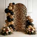 Leopard Arch Backdrop Cover Spandex Wedding Birthday Party Arch Stand Covers Round Top Chiara Arch Backdrop Covers for Indoor Outdoor Decorations (Leopard, 6FT)