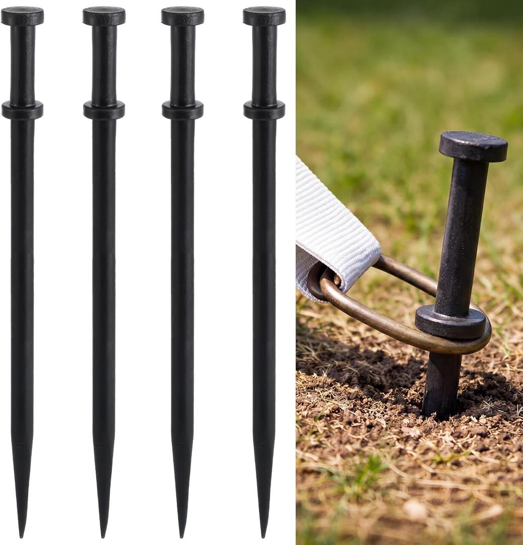 4 Pack Double Head Steel Stakes 3/4 x 36 Inch Heavy Duty