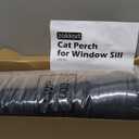 Ready to Gift] PURRHOUSE Cat Window Perch with Cushion Bolster and Cool Pad, Cat Hammocks for Windows with Wood & Robust Metal Frame for Large Cats, Beds for Windowsill, Bedside and Cabinet,24''W