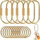 Muitcdo Brass Key Rings Bulk, Key Chain Organizer Holder for Men Women with Secure Screw Locking
