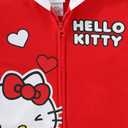 Hello Kitty Sanrio Girls Fleece Zip Up Hoodie with Ears for Big Kids (Red)