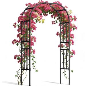 Square Tube Metal Garden Arch Trellis for Climbing Plants,4.9x7.9FT, Full Arch