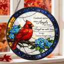 Rngmsi Cardinal Stained Glass Window Hanging, 7.8 Sun Catchers Art Cardinal Decor Indoor Window, Decorative Suncatchers Hanging Ornaments Home Garden Gift for Housewarming Festival