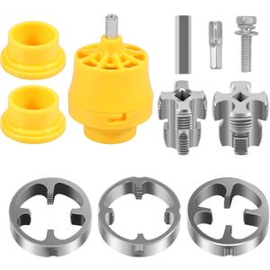 PVC Thread Maker Tool for Electric Drill, PVC Pipe Threader Set with 3 Dies (1/2", 3/4", and 1"), Plastic Pipe Tap Die Set, Reusable PVC Pipe Threading Plumbing Kit for Cutting & PVC Threading