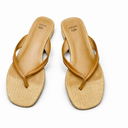 Sweet Life Women Square Open Toe Flats Sandals Slip On Backless Flip Flops Dressy Beach Daily Slides Shoes Size 6