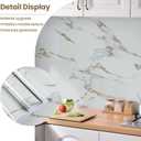 practicalWs Glossy Marble Wallpaper Peel and Stick White/Gold Granite Contact Paper Removable Wall Paper for Kitchen Countertop Cabinet Furniture 23.6" x 118"