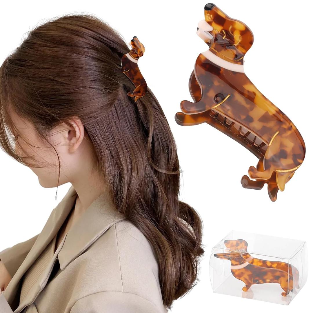 Dachshund Gifts for Women, Acetate Animal Dachshund Dog Hair Clips for Puppy Lovers Gifts, Cute Pet Hair Accessories Stocking Stuffers for Christmas, Birthday