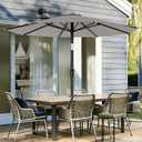AreShark 9 FT Patio Umbrella for Outdoor, Outdoor Table Umbrella with Push Button Tilt and Crank, Outdoor Patio Umbrellas with 8 Sturdy Ribs for Market, Garden, Pool (Light Gray)