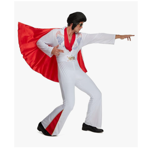 Morph Vegas Rockstar Costume Adult Men Disco Jumpsuit 70s Halloween Outfit for Men Party Wear, M