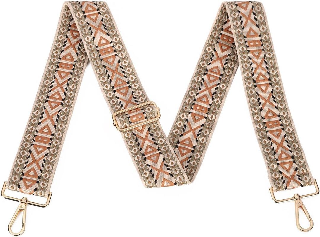 2 x Wide Purse Strap Replacement Crossbody Shoulder Bag Strap Adjustable Handbag Strap Replacement Belts Gold Hardware