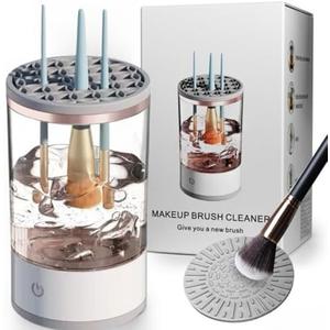 Electric Makeup Brush Cleaner,Makeup Brush Cleaner Machine,Make up Brush Cleaner Cleanser Machine,Automatic Makeup Brush Cleaner, Ideal For Traveling And Makeup Lovers For Professionals (white) 2 pack