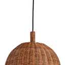 3-Light Dark Curry Rattan Pendant Light,13.77" Rustic Hanging Light,Brown Wicker Pendant Light Hand-Woven Rattan Chandelier for Workplace Dining Living Bedroom Kitchen Farmhouse