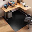 Office Chair Mat for Hardwood Floor: 63" x 51" Extra Large Black Office Chair Mats Anti-Slip Desk Floor Mat for Hardwood Floors Heavy Duty Sturdy Floor Protector Mat Under L Computer Desk