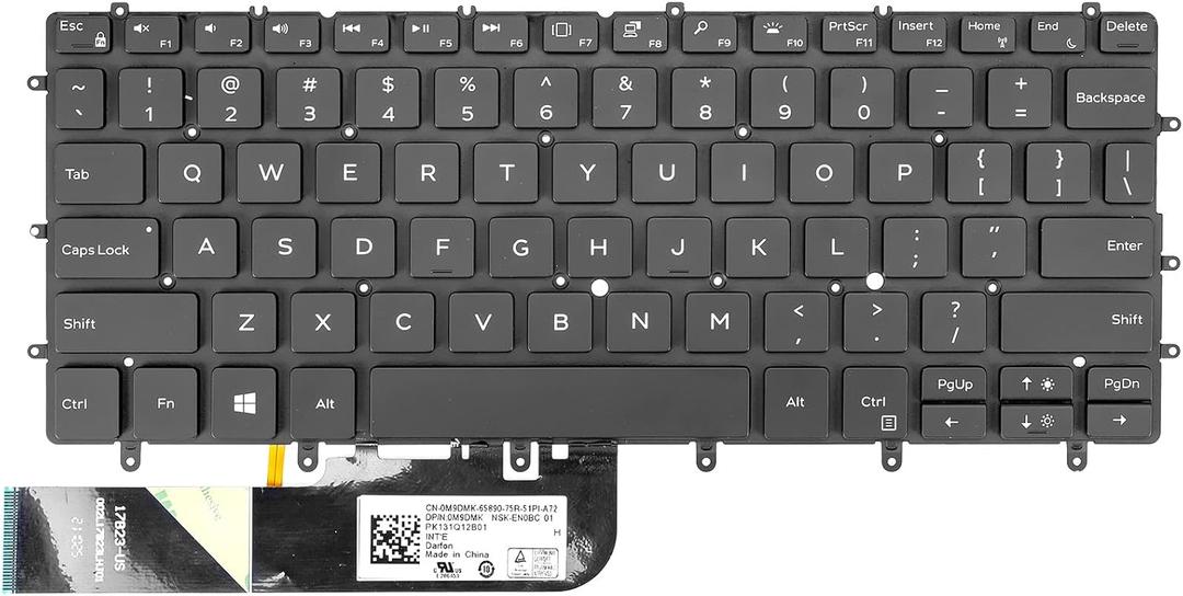 Replacement Keyboard for Dell XPS 13 9380 9370 9305 7390 Series Laptop, XPS 13 9380 9370 9305 P82G Laptop Keyboard with Backlit US Layout