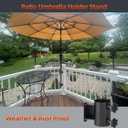 Deck Umbrella Mount Stainless Steel Patio Umbrella Holder, Umbrella Clamp Mount for Deck Railing Heavy Duty Outdoor Umbrella Clamp, Black