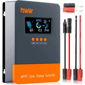 PowMr 60A MPPT Solar Charge Controller 12V 24V 36V 48V Auto, Solar Charge Regulator 60amp w/Large LCD Display, Work with AGM, Gel, Flooded and Lithium Batteries,Plug-and-PlayUpdate Version