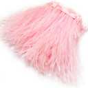 Happy feather 2 Yards 5-6inch Pink Ostrich Feathers Trim Fringe for DIY Dress Sewing Crafts Costumes Decoration
