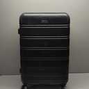 Rockland Melbourne Hardside Expandable Spinner Wheel Luggage, Black, Checked Large 28"