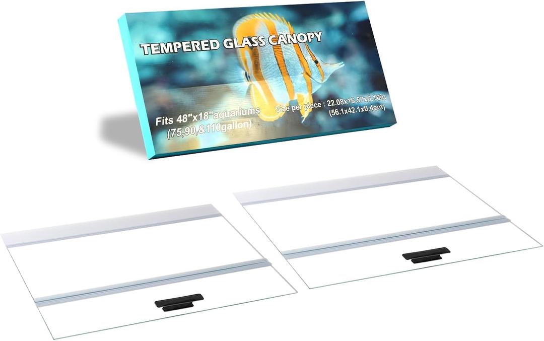 2PCS Set 22.08x16.57x0.16in（Each Piece） Clear Tempered Glass Canopy