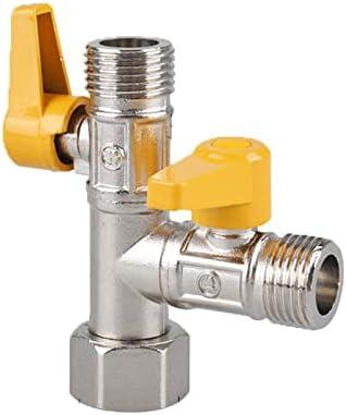 Gas Ball Valve, Heavy Duty Solid Brass Hose T Splitter BSP 1/2" Tap Adapter Brass Hose Adapter Connectors Shut Off Valve