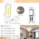 24 Pack G9 LED Light Bulb for Chandelier 40W Equivalent 4000K Natural White | Halogen Replacement, T4 Bi Pin G9 Ceramic Base, 4W LED, 400LM 120V Non-Dimmable, CRI85+, 360° Beam Angle for Crystal Lighting