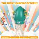 Tranane Dancing Squid Toy, Electric Crawling Tummy Time Octopus Toy, Rechargeable Magic Dancing Octopus for 9-36 Months & 3-6 Years Old Kids Boy Girl Birthday Gifts Christmas Stuffers (Green)
