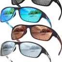 4 Pairs Polarized Sunglasses for Men Women Sports Wrap Around Shades UV Protection Running Fishing Biking Cycling