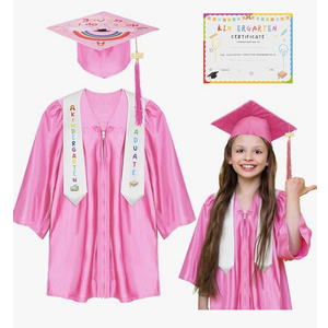 Kindergarten graduation cap and gown with 2026 Tassel, Certificate for Toddler Children (30")