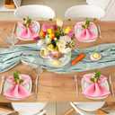 APTWOW Easter Napkin Rings Set of 6 - Farmhouse Eggs Napkin Holder, Spring Eucalyptus Leaf Napkin Rings for Holiday Birthday Wedding Party Banquet Easter Table Decor