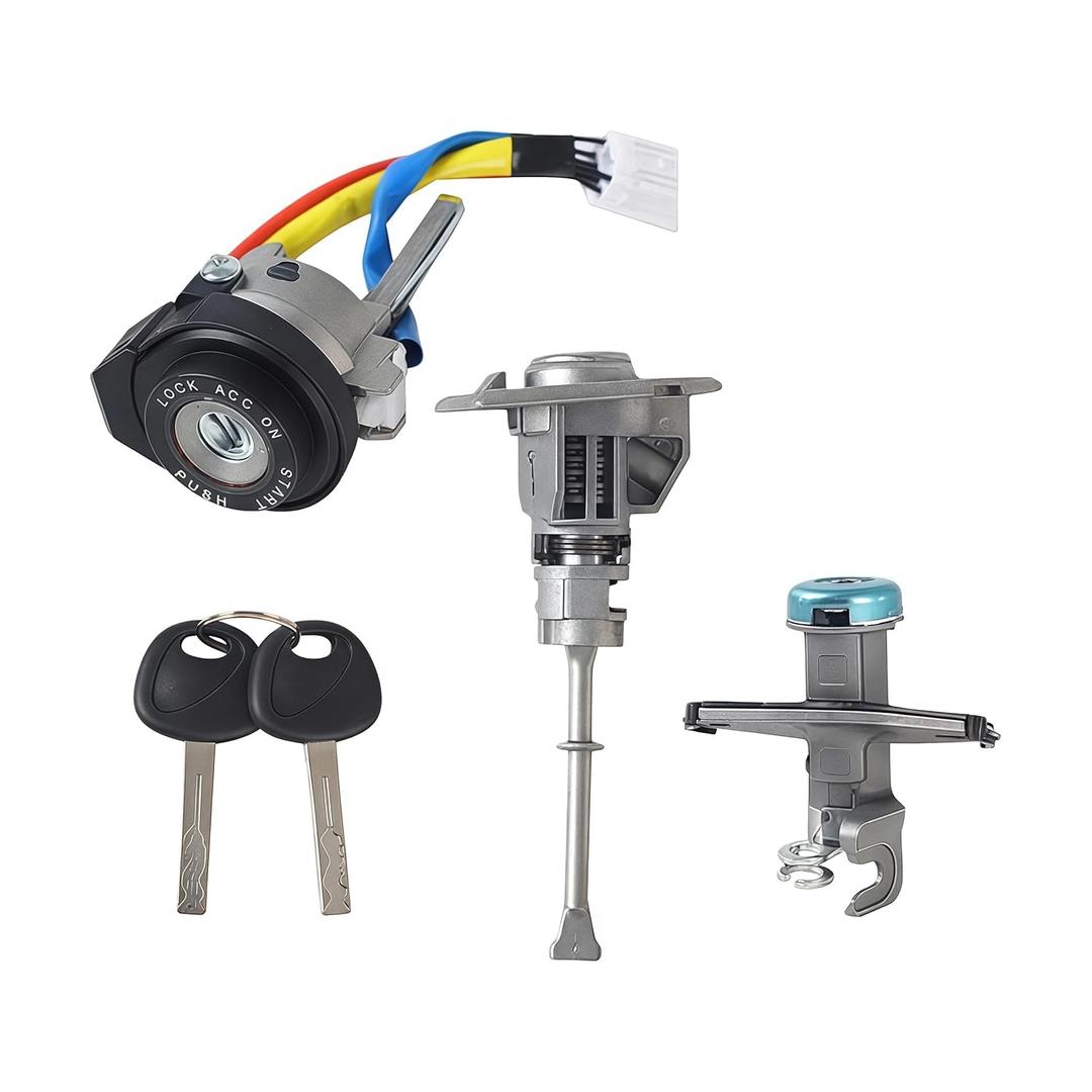 Ignition Switch Lock Cylinder, Left Driver Door Lock Cylinder, Trunk Lock Cylinder, Compatible with 2009-2014 Hyundai Sonata, 2011-2015 Hyundai Sonata Hybrid Replace OE 81970-3SA00 81250-3SA00