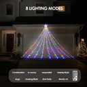 WBao Outdoor Christmas Decorations with 12" Star Topper, 344 LED 11.9ft Waterfall Christmas Lights with Remote Control, 8 Modes, 3 Timers, UL Listed, Waterproof for Tree Roof Porch Decor, Multicolor