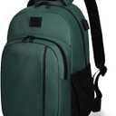 Goloni 15.6 Travel Laptop Backpack with USB Charging Port, Men Man Women Back Pack,Work,Casual College,High Schol Book Bag for Teens Lightweight Waterproof Casual Notebook Bag,Green