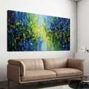 Modern Canvas Wall Art Decorations Green Abstract Wall Art Prints 24" X 48"