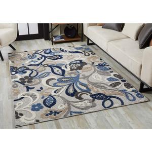 KAS Rugs Calla Grey/Blue Leila Plush Accent Rug, 2'2 x 4'