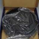 12" Oak Bathroom Vanity Tray Turntable for Perfume Candle, Round Wooden Decorative Tray for Kitchen Sink Countertop Organizer, Bathroom Counter Organizer for Skincare Makeup, Farmhouse Black Gold