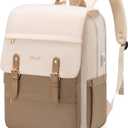 LOVEVOOK Laptop Backpack Purse for Women Fashion Vintage Computer Backpack 17 Inch Large Teacher Nurse Backpack Casual Daypack for Travel Business Work College (Beige & Coffee)