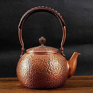 Handmade Solid Copper Tea Pot for Stovetop - Pure Thick Kettle for Tea Set