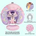 Mambobaby Float with Canopy and Tail New Upgraded Non-Inflatable Baby Pool Float Mambo Float Swim Trainer Solid Infant Swim Float Adjustable Pearl Foam Baby Swim Ring