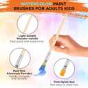 OOKU Acrylic Paint Brush Set Rocks for Painting Kits Oil Paint Set for Both Adults and Children 24pcs Nylon Hair Yellow Brush Handle