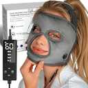 CREATRILL Heated Face Mask - Full Coverage Moist Heating Pad for Headache, TMJ, and Sinus Relief