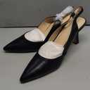 Rilista Women's Kitten Heels Pumps Pointed Closed Toe Wedding Party Dress Slingback Pump Shoes Size 8, Black 