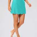 SANTINY Women's Scalloped Swim Skirt Tankini Swimsuit Bathing Suit Bottom (Teal, L)